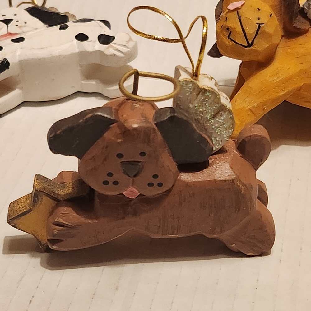 Dog Angel Ornaments Set - Brown, White, Tan - Picture 5 of 6